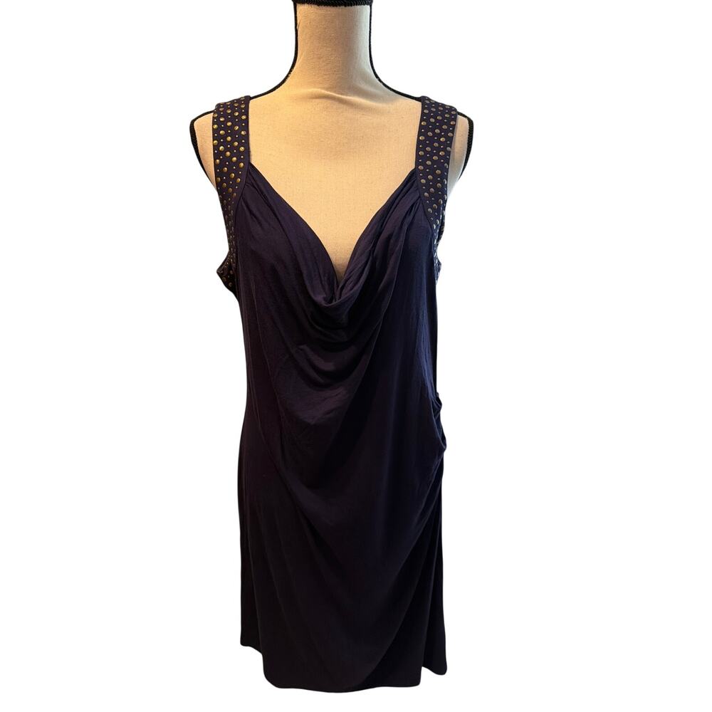 ⭐️ Women’s Michael Kors Navy Sleeveless Dress Size XL Wedding Guest Summer Chic